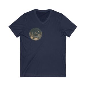 Campfire Under the Stars Jersey Short Sleeve V-Neck Tee