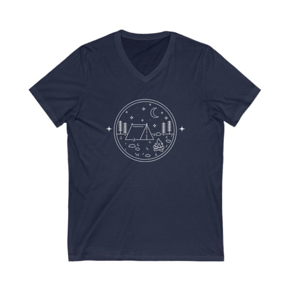 Camping Under The Stars Unisex Jersey Short Sleeve V-Neck Tee - Image 15