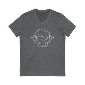 Camping Under The Stars Unisex Jersey Short Sleeve V-Neck Tee
