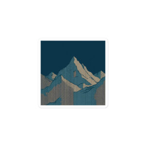 Dark Knitted Mountain Water Bottle Sticker